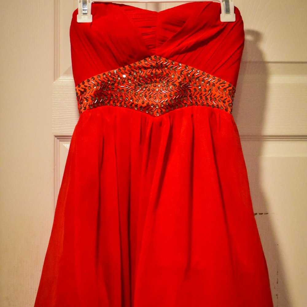 Red mini dress